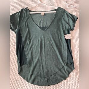 Free People Forest Green Short Sleeve Tee